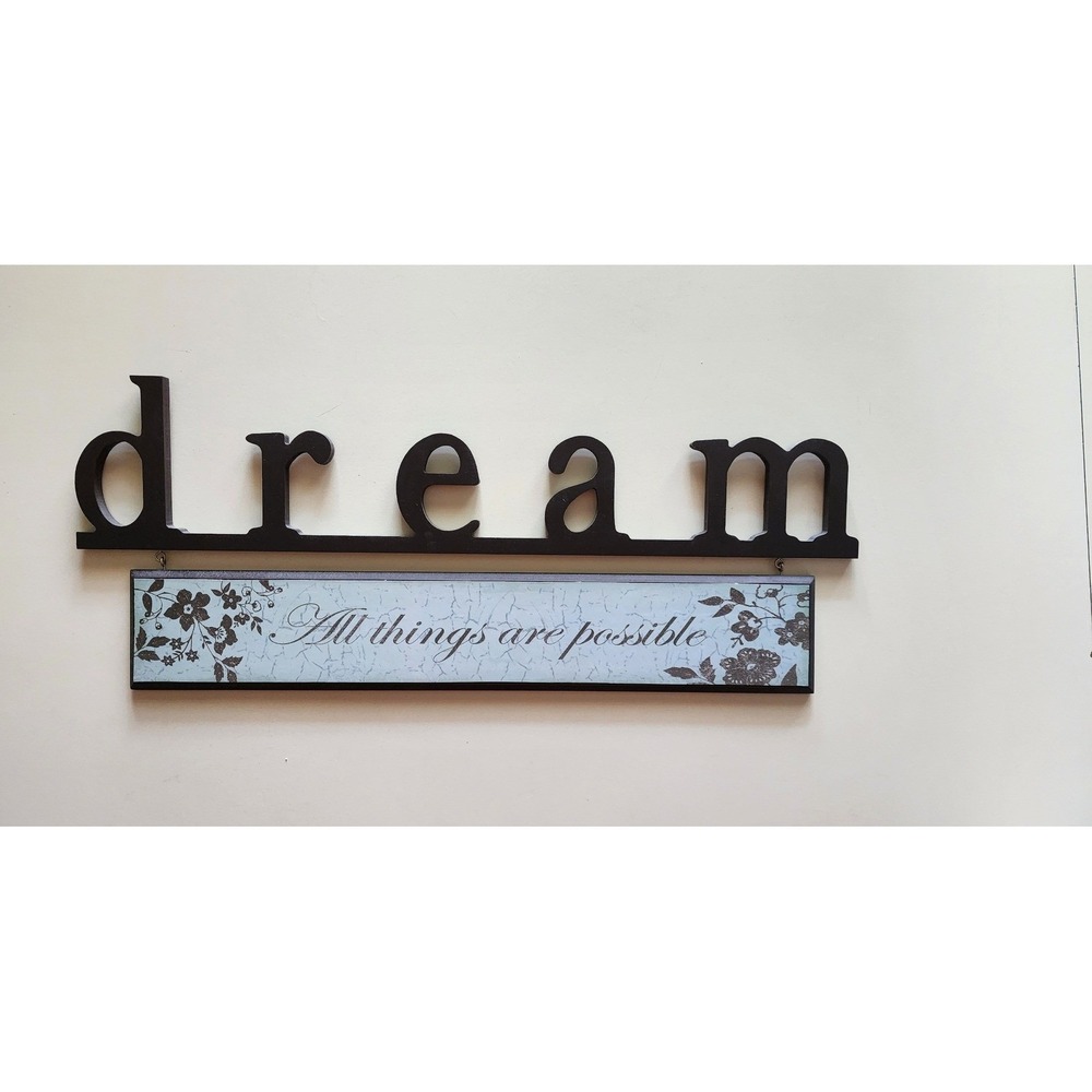 Unbranded Wall‎ Decor Brown and Blue All Things Are Possible Decor